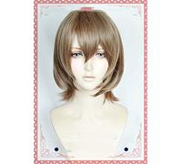 SEIZIS 2022 Cos Wig Persona 5 Goro Akechi Cosplay Wig Unisex Anime Wig Costume Party Brown Heat Resistant Synthetic Hair Wig +cap+Track