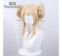 SEIZIS 2022 Cos Wig Send Xiaohuya to My Hero Academy to Cross My Quilt Body, Two-Color Styling, Steamed Bun Cos Wig, Milk Gold And Long sideburns (Send hairnet + 13mm Small Tiger Teeth)