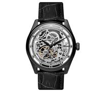 Seizmont by Trendhim Orologio da uomo automatico | cassa in acciaio inossidabile 316L e cinturino in vera pelle | movimento meccanico con vetro zaffiro e impermeabile 5 ATM, design danese, Nero