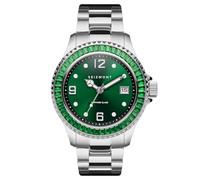 Seizmont by Trendhim - Orologio da uomo Tide Jewelled Steel Watch, con data e illuminazione, impermeabile fino a 10 ATM, design danese