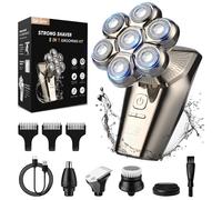SEJOY 7D Rasoio Elettrico Barba 5IN1 IPX7 Impermeabile Rasoio Testa Calva Uomo