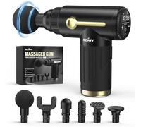 Sejoy Massage Gun, Deep Tissue Massager, Portatile Percussione Muscle Massager Gun Piccolo per Atleti, Elettrico, Dolore Relief Handheld Back Massagers, Regalo per Uomini e Donne (Blu) (nero)
