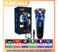 SEJOY Rasoio da uomo USB Rasoio elettrico Potente barba Rasoio elettrico Ricaricabile Macchina da barba impermeabile BLue