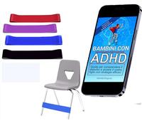 Seka-Planet 4 Fasce Elastiche per Sedia, Bambini con ADHD, Lattice Naturale, con eBook educativo