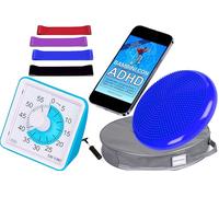 Seka-Planet kit ADHD per bambini con timer visivo, cuscino di equilibrio, 4 fasce elastiche e eBook educativo, strumenti sensoriali per casa o scuola