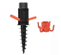 Sekey picchetto di Supporto per ombrellone Mare Spiaggia Vacanze Sole Giardino Punta Terra Sabbia trivella Gancio per ombrellone (Nero)