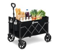 Sekey Carrello pieghevole 65 Litri 80KG Portata Leggero e Compatto per Spesa Campeggi, Freno Integrato，Manico Regolabile，Campeggio 4029 Mini, Nero