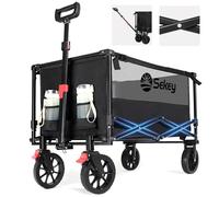Sekey Carretto XXL pieghevole con freni, portata 160 l, 150 kg, pieghevole, adatto per fuoristrada, pieghevole, per campeggio, shopping, XXL, vincitore 3011, nero con grigio