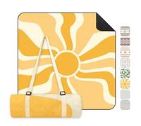 Sekey Coperta Picnic Impermeabile 150x200 cm Telo Picnic Antisabbia Imbottita Struttura a Tre Strati Fondo PEVA Cinghia da Trasporto per Picnic, Camping, Spiaggia