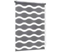 Sekey Doppia tenda a rullo, fissaggio senza fori, per finestre, doppia tenda a rullo 95 cm di larghezza, tenda a rullo, tenda parasole, 95 x 130 cm, grigio scuro