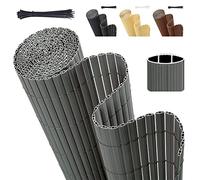 Sekey Frangivista Balcone in PVC, Frangivento da Esterno, con Fascette, Copri Ringhiera Balcone, Recinzione Frangivista Decorativa per Giardino Balcone, 100 x 500 cm, Grigio