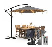 Sekey Luci per Ombrellone da Esterno Solare con 136 LED & 8 Lampadine, Catena di Luci per Ombrellone, Valida anche per Ombrellone Decentrato, 8 Modi + Telecomando, per Terrazzo Spiaggia