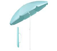 Sekey® Ombrellone Ø 160 cm reclinabile per patio giardino balcone piscina spiaggia rotonda Sunscreen UV20+, Hellblau, 160cm, ombrellone da giardino regolabile