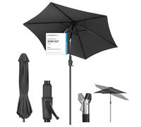 Sekey Ombrellone da 220 cm, con manovella e ribaltabile per auto, per terrazze, balcone e giardino, resistente al vento, stabile UPF 50+