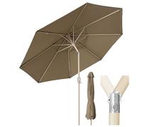Sekey® Ombrellone da 300 cm, rotondo, UV50+ (legno, metallo, marrone)