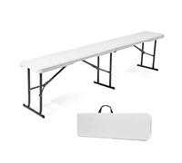 Sekey Panca pieghevole in plastica, 182 x 28 x 43 cm, pieghevole, per birreria, campeggio, da giardino, pieghevole, portata fino a 300 kg, colore: bianco