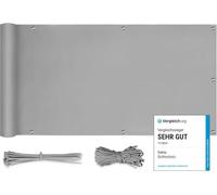 Sekey Recinzione Copertura per Balcone Protezione della Privacy Schermo in Polyster Opaco, per Balcone Giardino terrazza, con Occhielli Corde e Fascetta, 120 x 300cm Grigio Chiaro