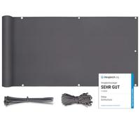 Sekey Recinzione Copertura per Balcone Protezione della Privacy Schermo in Polyster Opaco, per Balcone Giardino terrazza, con Occhielli Corde e Fascetta, 75 x 300cm Antracite