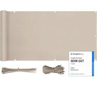 Sekey Recinzione Copertura per Balcone Protezione della Privacy Schermo in Polyster Opaco, per Balcone Giardino terrazza, con Occhielli Corde e Fascetta, 75 x 500cm Taupe