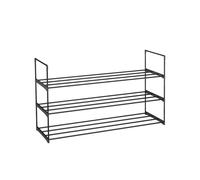 Sekey Scaffale Scarpe 3 Ripiani | Impilabile & Spazio Ridotto per Ingresso/Armadio | Metallico Organizzatore per 15-18 Paia | 92x29,5x55 cm Nero