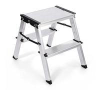 Sekey Scaletta Alluminio Pieghevole 2 Gradini, Accessibile Da Entrambi I Lati, Gradini Antiscivoli, Per Casa E Uso Domestico, TÜV & SGS EN131 EN14183, Portante Fino A 150 Kg