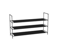 Sekey Scarpiere 3 Ripiani in TNT - Sovrapponibile e Compatto, Struttura Metallo-Tessuto per 15-18 Paia (98,5×27,5×57 cm, Nero)