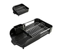 Sekey Scolapiatti da Appoggio in Acciaio Inox - Scolapiatti Pieghevole con Porta Posate, Resistente alla Ruggine & Sicuro per Alimenti, Stabile per Piano Cucina