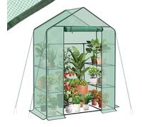 Sekey Serra 200 x 145 x 75 cm, stabile serra con 4 ripiani per una crescita ottimale delle piante, verde, XL