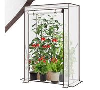 Sekey Serra da giardino per piante pomodori telaio in acciaio zincato 100x50x150cm Bianco