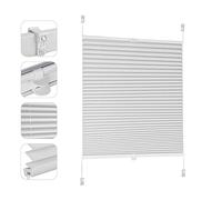 Sekey Tenda plissettata senza foratura, 105 x 120 cm, facile da installare, avvolgibile oscurante per finestra e camera da letto