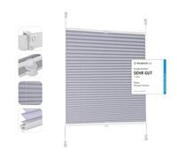 Sekey Tenda plissettata senza fori, Klemmfix, larghezza 40 cm, opaca, protezione solare per finestre, 40 x 130 cm, grigio blu