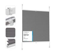 Sekey Tenda plissettata senza fori, Klemmfix, larghezza 55 cm, opaca, protezione solare per finestre, 55 x 150 cm, grigio scuro