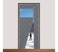 Sekey Tenda termica magnetica per porta, 100 x 220 cm, protezione dal freddo, protezione dal calore, per porte, apertura laterale, senza foratura, con finestra)