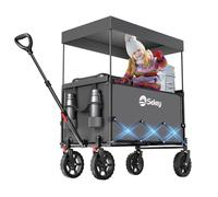 Sekey XXL Carrello Spiaggia con Tetto 150L 150KG, Carrello Pieghevole per Bambini, Carrello Pieghevole con Ruote con Protezione Solare per Spiaggia Campeggio SE 4018, Grigio