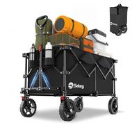 Sekey XXL Plus Carrello Pieghevole con Freni 200L 150KG, Carrello da Giardino con Ruote ai Terreni Accidentati, Design Brevettato Pieghevole da QUATTRO Direzioni SE4010, Nero Profondo