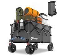 Sekey XXL Plus Carrello Spiaggia con Freni 200L 150KG, Carrello Pieghevole Ruote Grandi Extra 17x10 cm Tutti i Terreni, Brevettato Pieghevole da QUATTRO Direzioni SE4011, Antracite