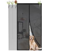 Sekey Zanzariera magnetica accorciabile, per porta, protezione dagli insetti, per porta del balcone, magnetica, montaggio con adesivo senza fori, 150 x 200 cm, colore nero