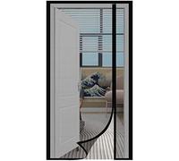 Sekey - Zanzariera magnetica in fibra di vetro per porte, resistente ai graffi dei gatti, protezione da insetti, apertura laterale, facile da installare, senza fori, 85 x 225 cm, colore nero