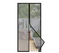 Sekey Zanzariera magnetica per porta senza forature, tenda da balcone, zanzariera con nastro adesivo, 120 x 215 cm, colore nero