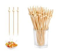 Sekfpnk 100 spiedini in legno, 12 cm, con perline in legno, accessori per cocktail, feste, buffet, riunioni e altre occasioni