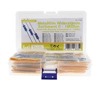 SeKi 17445 Assortimento 525 pezzi 0,25 Watt cablato da 0 Ohm-1M Ohm 17 diversi tipi compatibili con pannelli di metallo resistori a strati di metallo