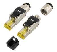 SeKi 2 connettori di rete RJ45 senza attrezzi, CAT 8.1, con alloggiamento in metallo, adatti per cavi di posa e cavi patch, per cavi di rete compatibili con CAT5, CAT7, CAT6a, DSL