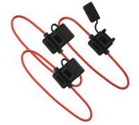 SeKi 3 pezzi portafusibili 2,5 mm²/AWG14 per fusibili piatti standard auto, impermeabili, 30 cm di lunghezza, fino a 32 V, per auto, camion, barca