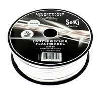 Seki 312644 cavo per altoparlante, Piatto 2 X 1,5 mm², 100 m Bianco