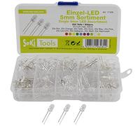 SeKi Assortimento LED con 200 diodi luminosi da 5 mm, 10 valori, rosso, arancione, giallo, verde, blu, rosa, viola (UV), giallo, verde, bianco, bianco caldo, super luminoso