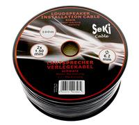 SeKi Cavo per altoparlante, rotondo, 100 m, 2 x 1,5 mm², professionale PA per installazione