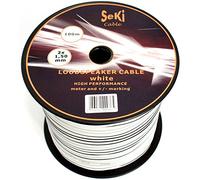 SeKi - Cavo per altoparlanti, 2 x 1,50 mm², 100 m, bobina di plastica, colore bianco