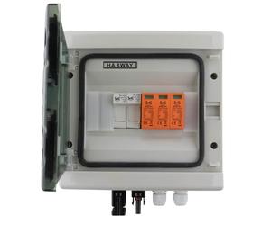 SeKi DC 1 String 3P T2 scatola di collegamento solare protezione da sovratensione/fulmini 32 A 1000 V; alloggiamento a parete IP65 8 module; PV fotovoltaico