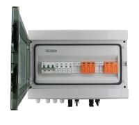 SeKi DC/AC 2 stringhe 3P DC, 4P AC T2 scatola di collegamento solare protezione da sovratensione/fulmini 32 A 1000 V; alloggiamento a parete IP65 18 module; PV fotovoltaico