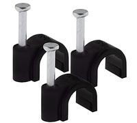 SeKi Fascetta per chiodo, 4 mm, 100 pezzi, colore nero, fissaggio cavo universale con chiodo